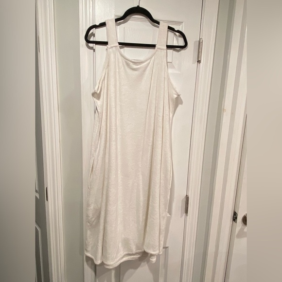 NWOT Serengeti Size XL White Terry Cloth Pullover Mini Dress Coverup Pockets - Picture 8 of 10